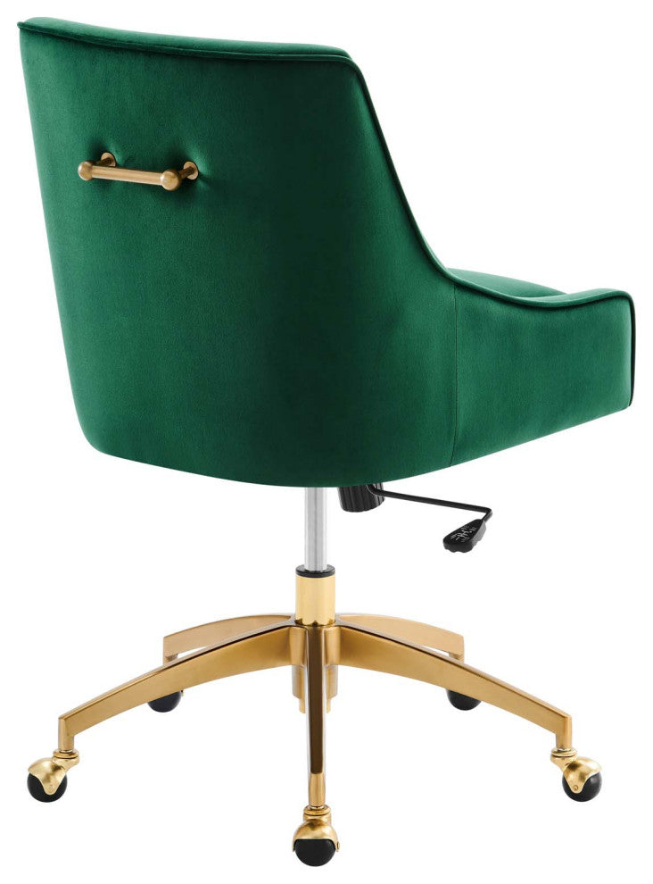Discern Performance Velvet Office Chair, Green