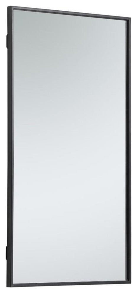 Elegant Decor Eternity 36" x 20" Contemporary Metal Frame Mirror in Black