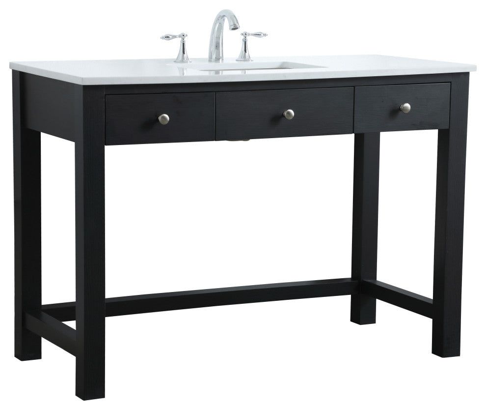 48" ADA Compliant Bathroom Vanity, Black