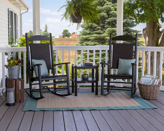 Polywood Jefferson 3-Piece Woven Rocker Set, Cahaba