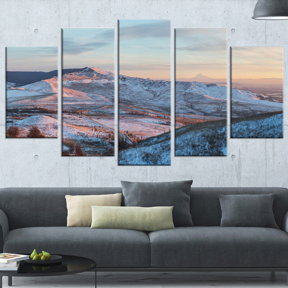 "View From Mount Strizhament" Landscape Print Wall Artwork, 5 Panels, 60"x32"