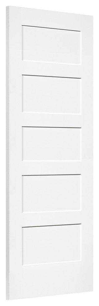 5-Panel Kimberly Bay Door, Interior Slab Shaker, White, 1.375"x28"x80"