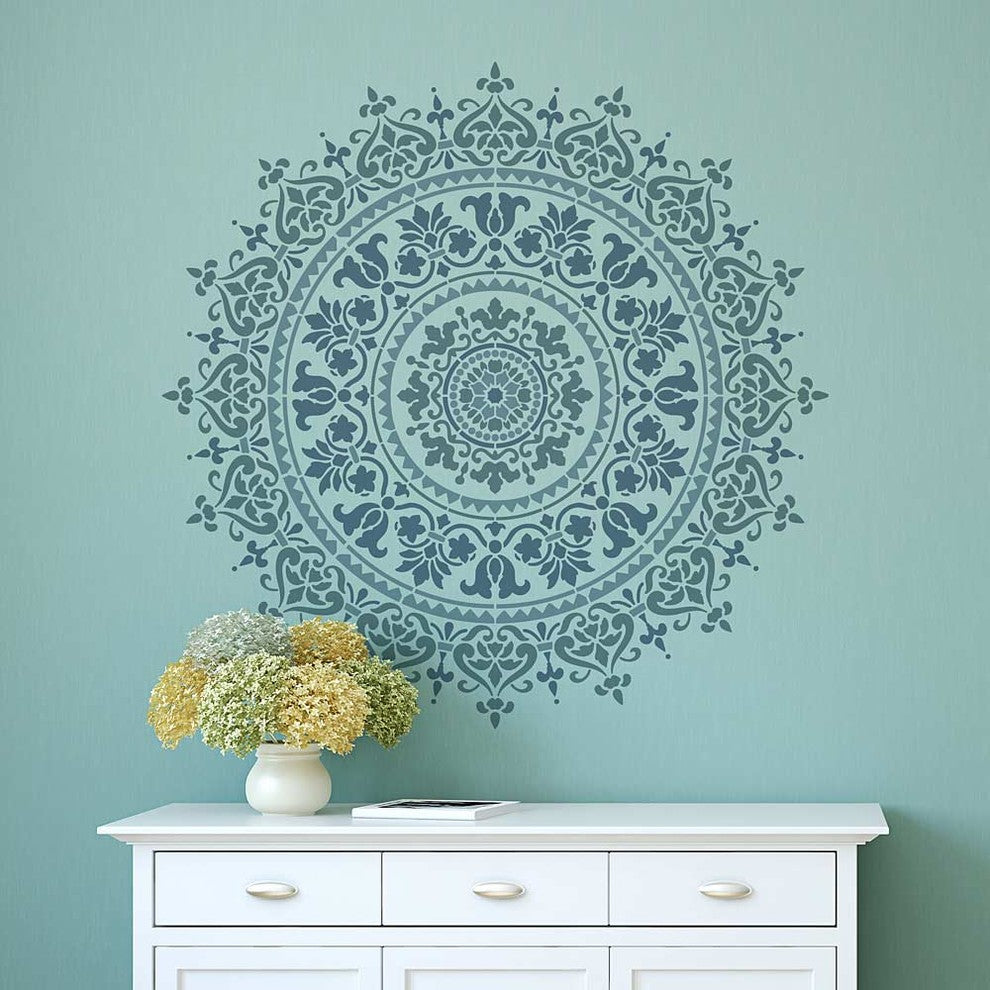 Mandala Stencil Prosperity, Trendy, Easy DIY Wall Stencils For Home Decor, 18"