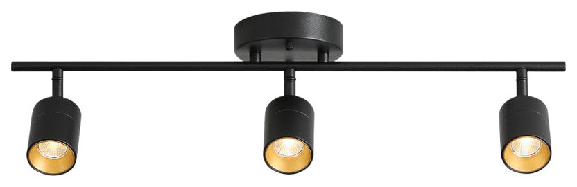 Vidalite Shura 3 Head LED Flush Mount FIxed Track Light, Black