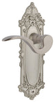 Victorian Plate With Manor Lever, Satin Nickel, Privacy, Non-Handed