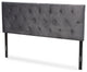 Francesca Modern Velvet Fabric Upholstered Headboard Queen, Gray