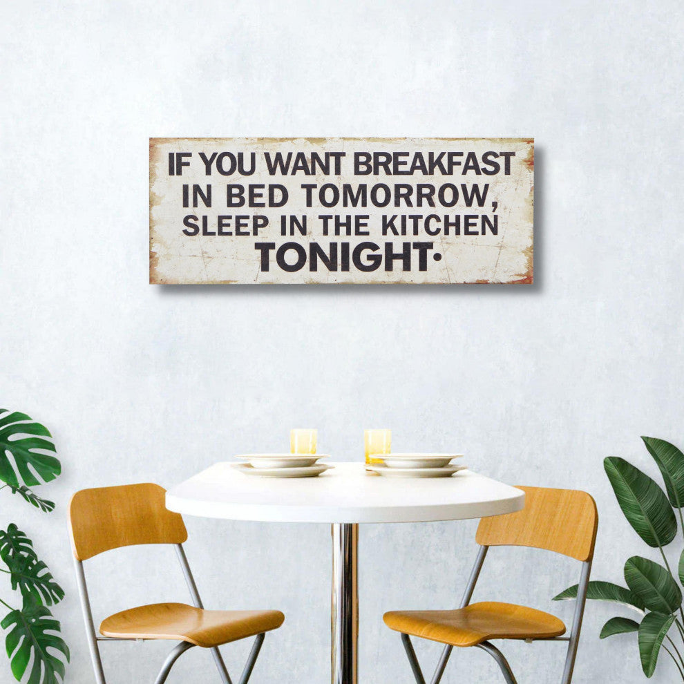 "If You Want Breakfast" Wooden Wall Decor