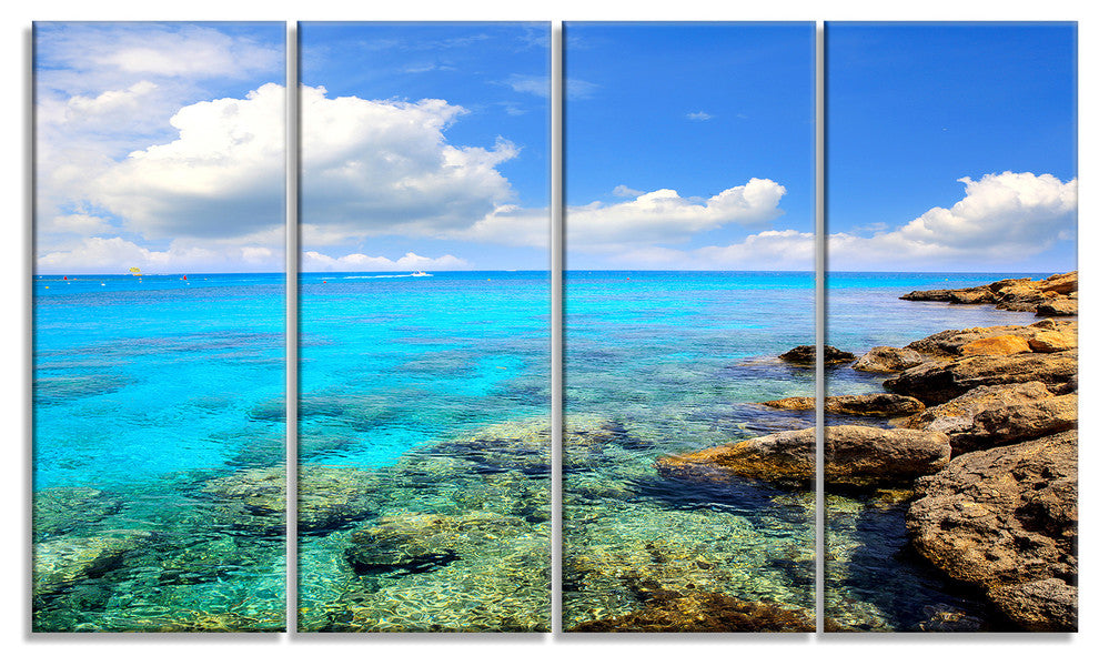 "Bright Summer Day in Sea" Canvas Print, 4 Panels
