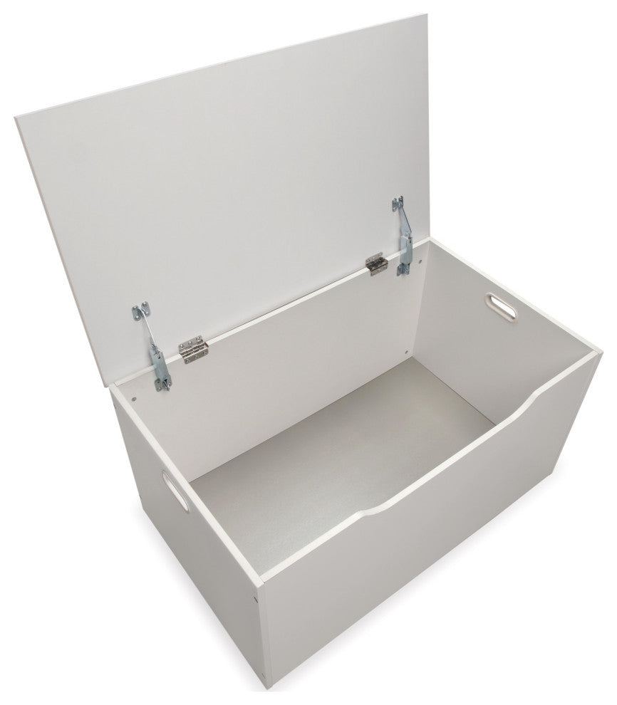 Badger Basket Flat Bench Top Toy and Storage Box, White