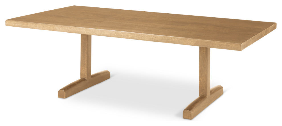 Viktor Light Brown Solid Wood 55" Long Rectangular Coffee Table