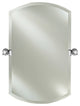 Double Arch Frameless Bevel Mirror w/ Tilt Brackets, Polished Chrome, 20"x32"