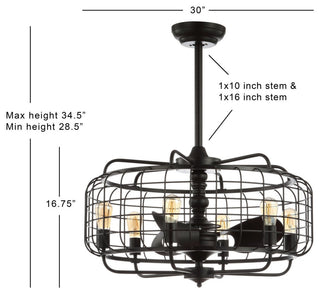 Safavieh Larsin Ceiling Light Fan Black