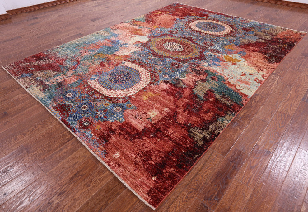 Modern Mamluk Hand-Knotted Wool Rug 8' 3" X 11' 5" - Q12410