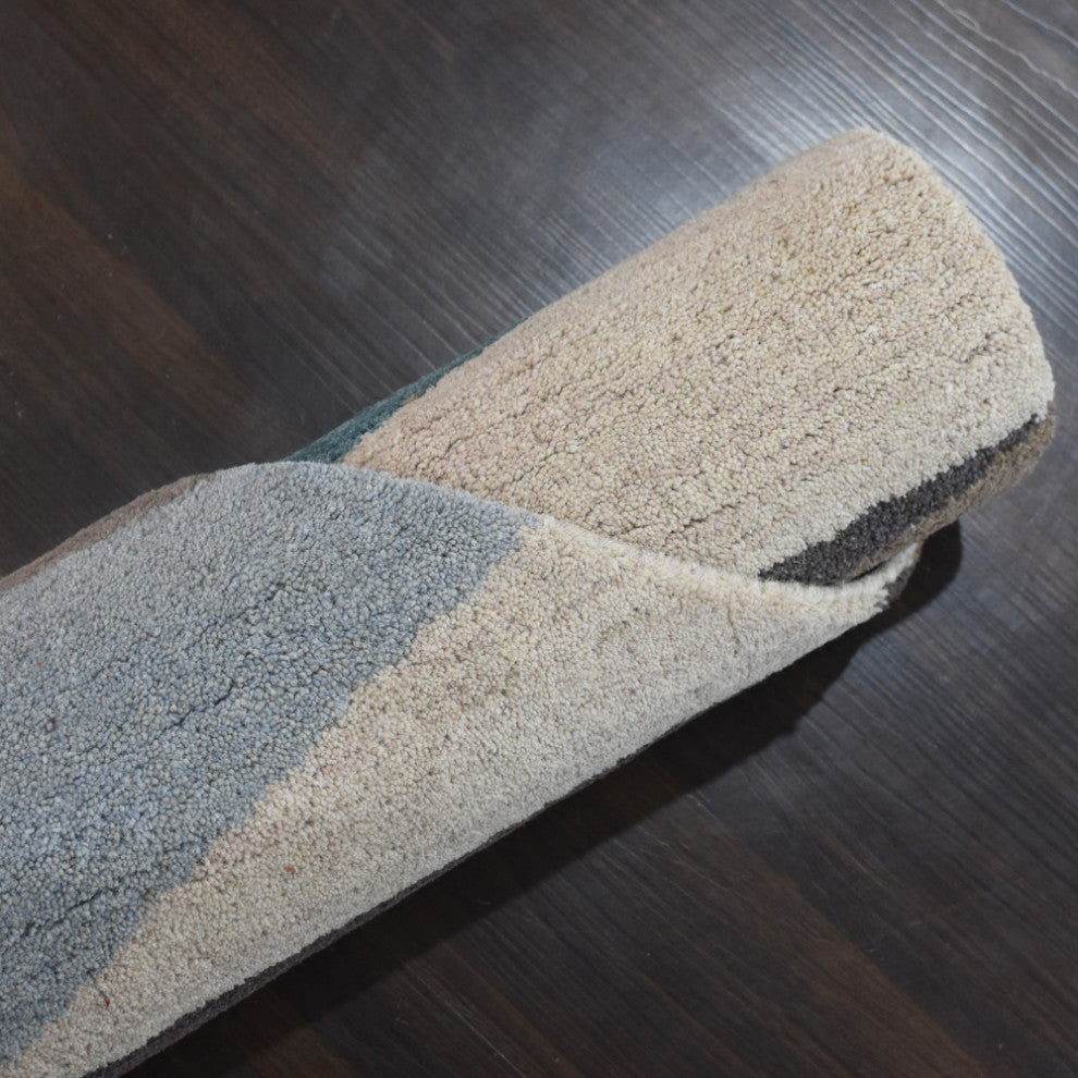 HAND TUFTED WOOL ECO-FRIENDLY AREA RUGS, Multicolor Color, Geometric Design