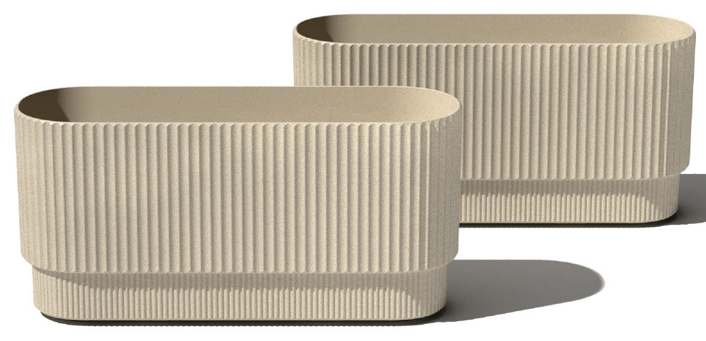 Veradek Demi Series Long 30" Planter, Sand, 30 Inch, 2 Pack