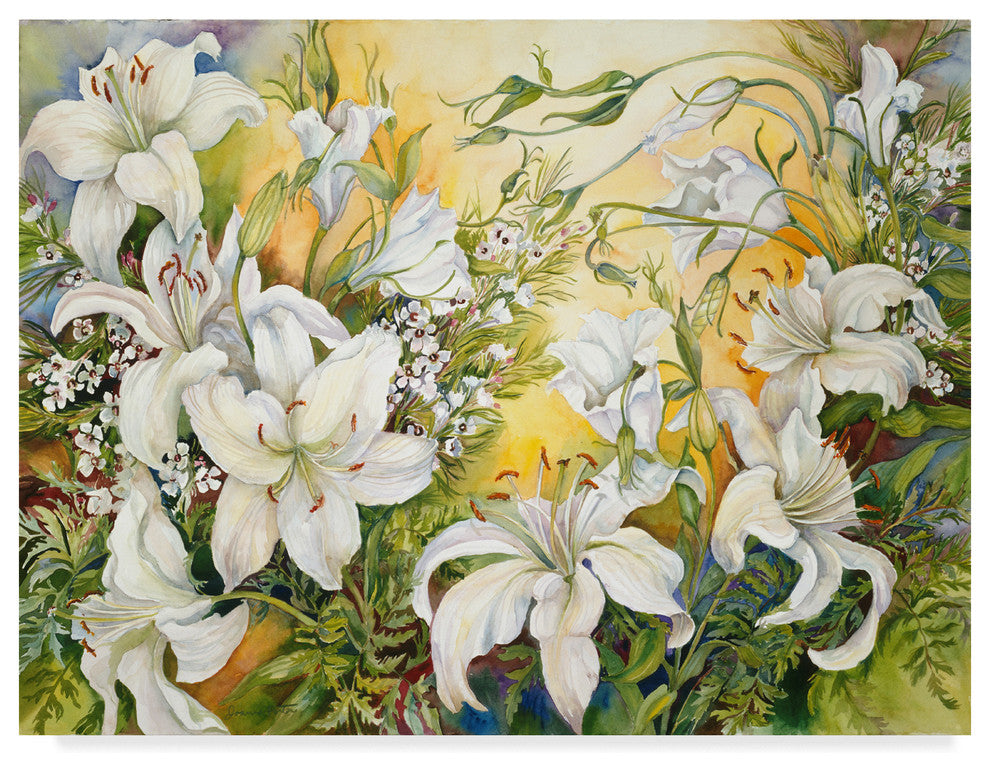 Joanne Porter 'White Lilies' Canvas Art, 47"x35"
