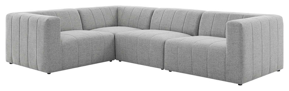 Sectional Sofa Set, Fabric, Gray, Modern, Living Lounge Hotel Hospitality