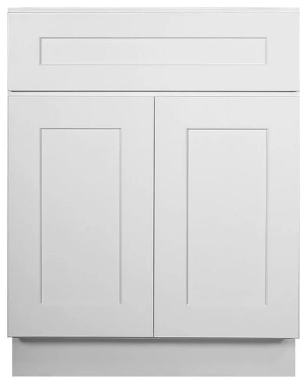 Base Pantry Cabinet, Wide Storage Drawer & Lower Doors With Framed Front, White