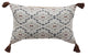 Gray Machine Woven with Tassels Riverbirch Throw Pillow, 16" x 26"