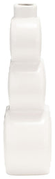 Ceramic 12" Stacked Circles Vase, White