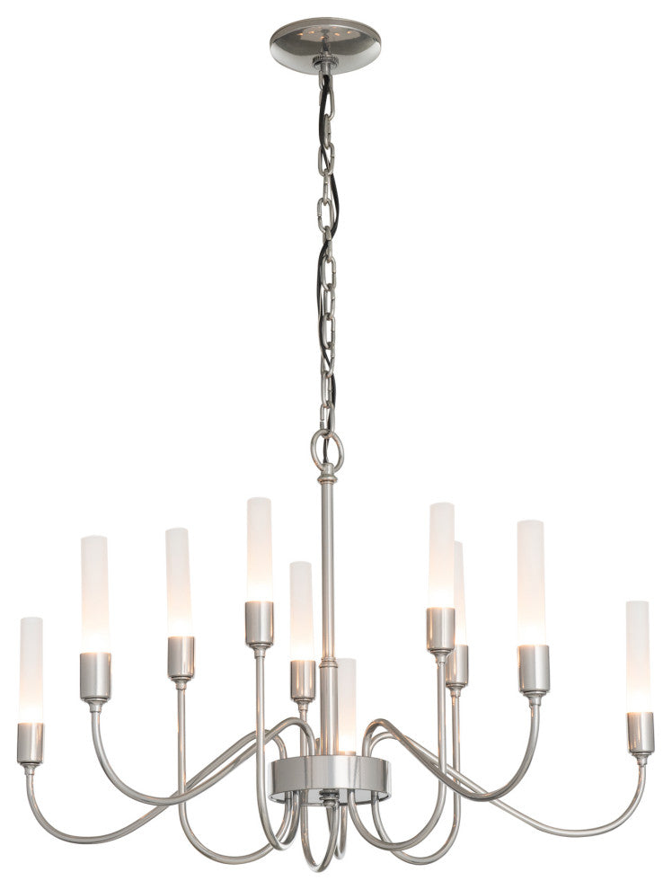 Lisse 10 Arm Chandelier, Sterling Finish