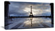 Reflection of Paris Eiffel TowerWith Clouds, Canvas Art Print, 32"x16"