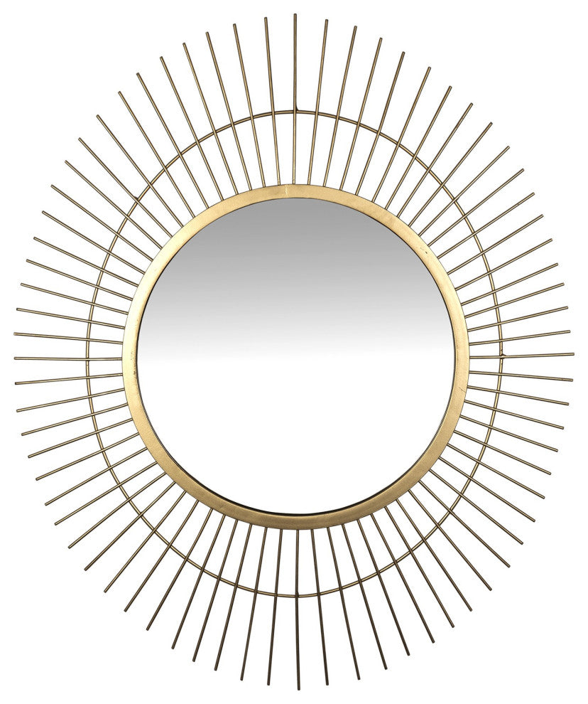Gold Metal Spiked Wall Mirror
