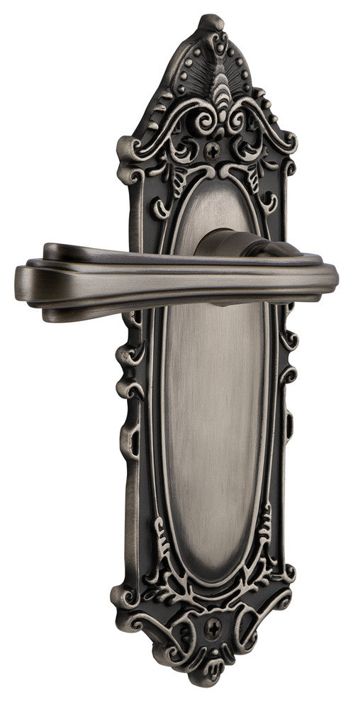 Victorian Plate With Fleur Lever, Antique Pewter, Double Dummy, Non-Handed