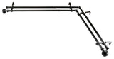 Etched Corner Window Double 13/16" Curtain Rod, Black, 66-120"