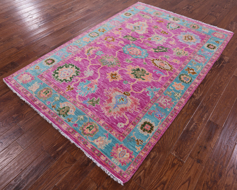 5' 3" X 8' 0" Turkish Oushak Hand Knotted Wool Rug - Q15871