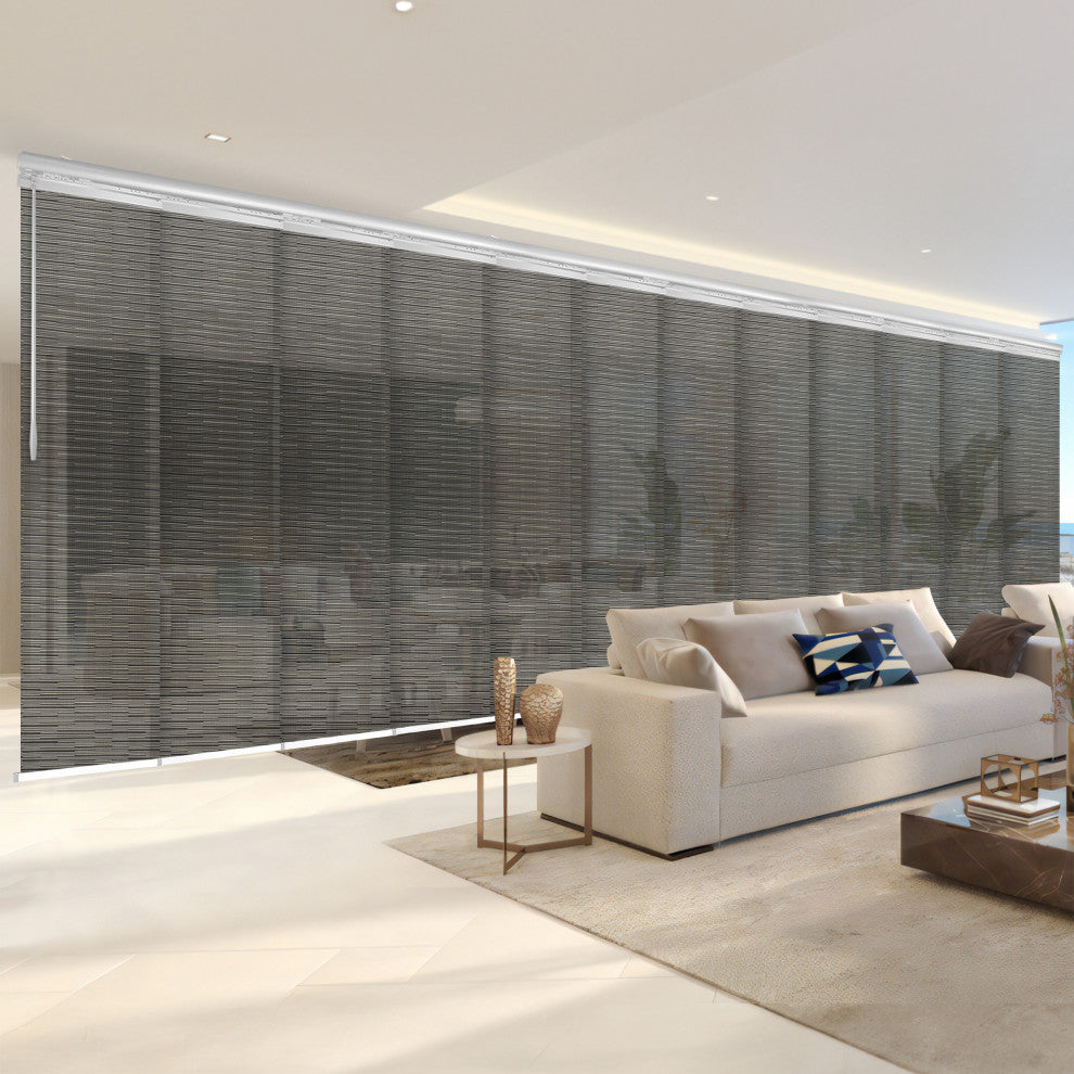 Kato 12-Panel Track Extendable Vertical Blinds 140-260"W
