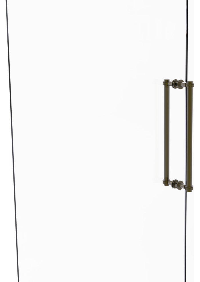 Contemporary 18" Dotted Accent Back to Back Shower Door Pull, Antique Brass