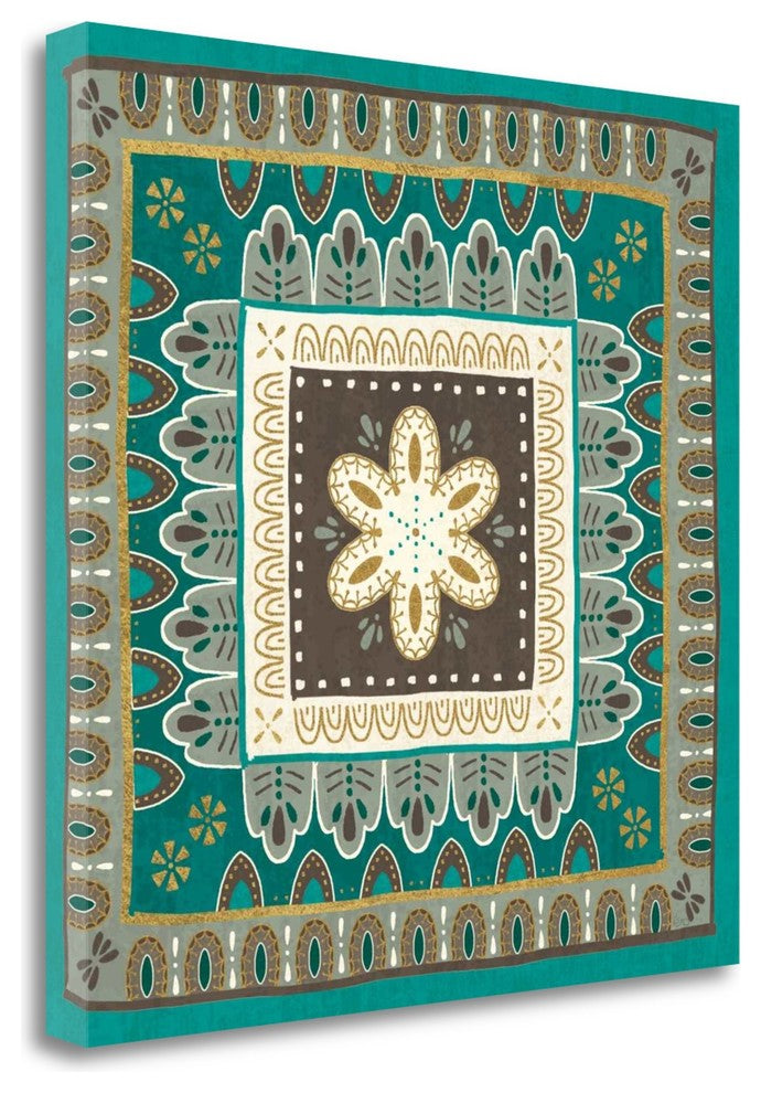 "Cool Feathers Tiles II" By Veronique Charron, Giclee on Gallery Wrap Canvas