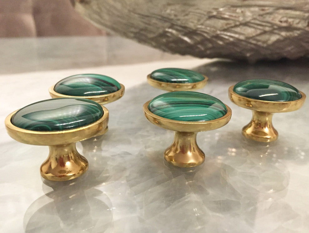 Malachite Stone Knob
