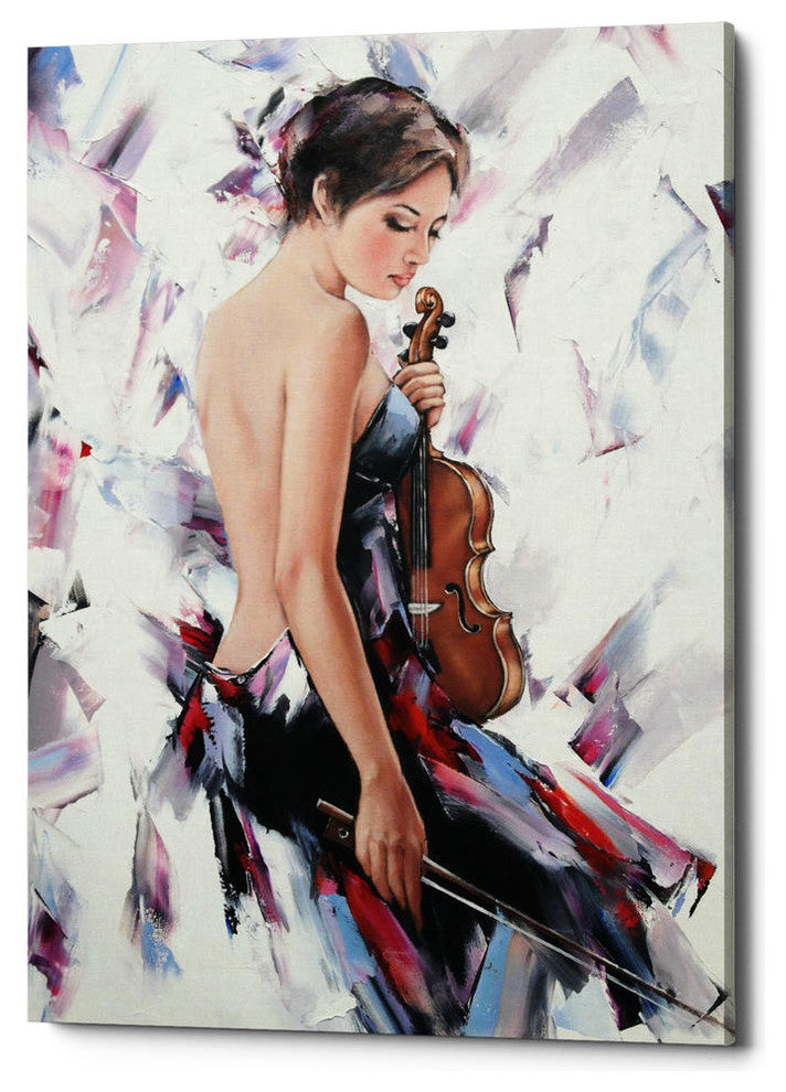 Epic Graffiti "Violinist" by Alexander Gunin, Giclee Canvas Wall Art, 12"x18"
