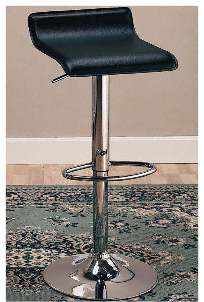 Set of 2 Adjustable Height Bar Stools, Black