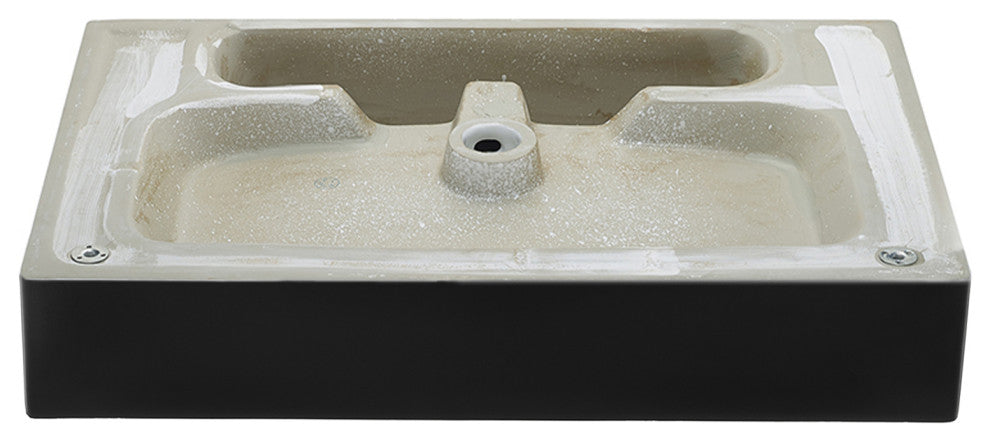 Claire 24" Ceramic Console Sink Matte Black Basin Gold Legs, Brushed Gold