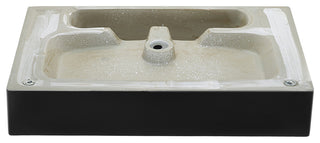 Claire 24" Ceramic Console Sink Matte Black Basin Gold Legs, Brushed Gold