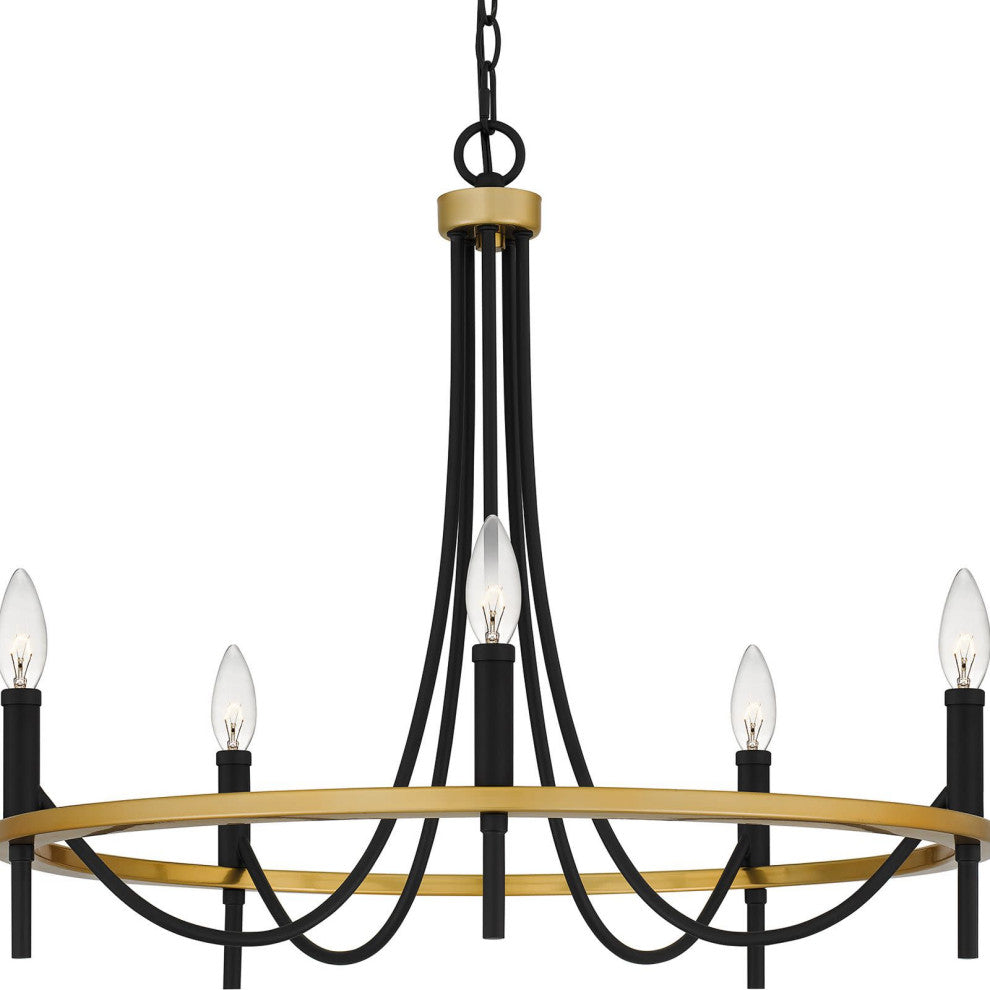 Quoizel LGR5026 5 Light 26"W Taper Candle Style Chandelier - Matte Black