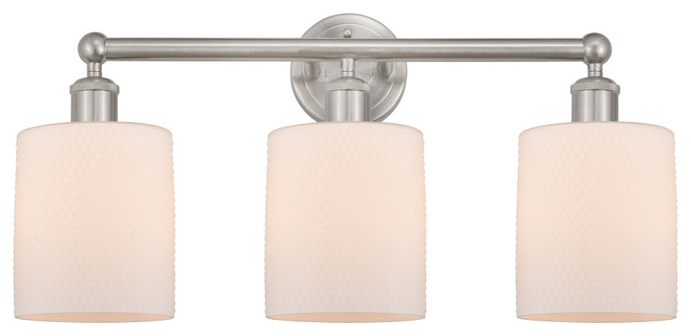 Edison Cobbleskill 23" Bath Vanity Light, Brushed Satin Nickel, Matte White