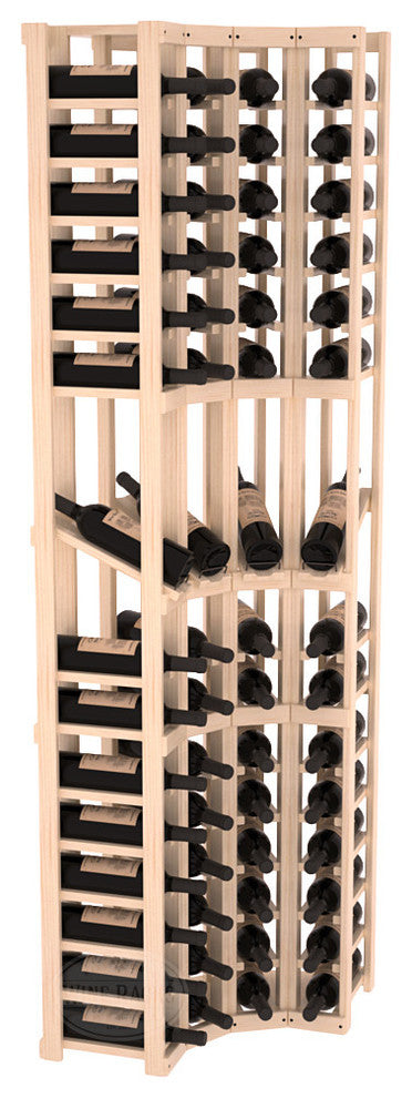 4 Column Display Corner Cellar Pine, Satin Finish