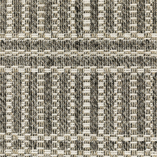 Genoa Geometric Lines Beige/ Black Flatwoven Indoor-Outdoor Area Rug 3'3" x 5'