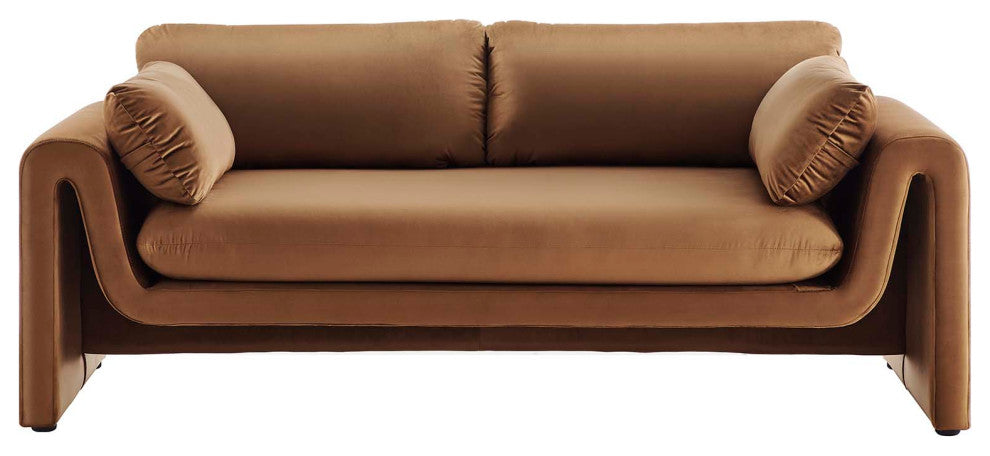 Waverly Performance Velvet Sofa, Brown