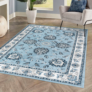 Cherie French Cottage, Blue/Cream, 8'x10'