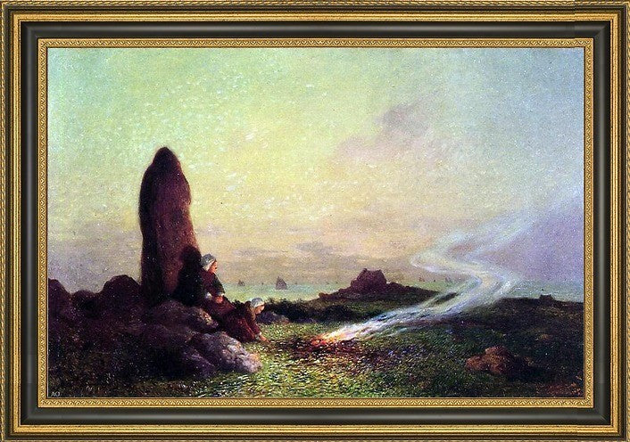 Ferdinand Du Puigaudeau the Standing Stone Framed Premium Canvas Print, 16"x24"