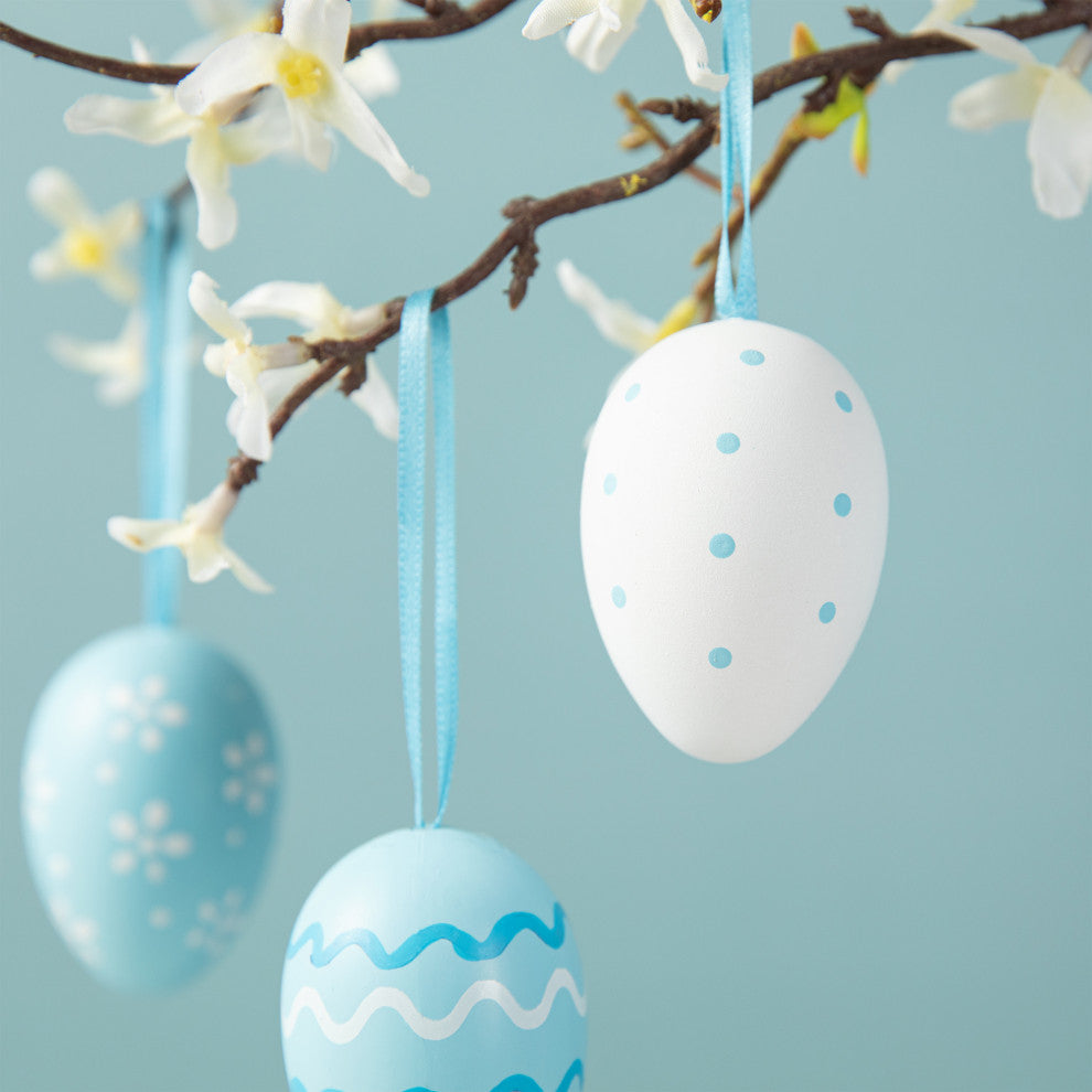 2.25"H Blue and Pink Easter Plastic Eggs, 2-Piece Set