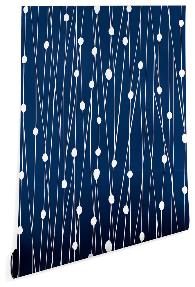 Deny Designs Heather Dutton Navy Entangled Wallpaper, Blue, 2'x4'