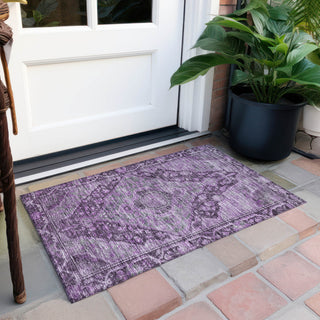 Machine Washable Indoor/Outdoor Chantille ACN1761 Eggplant 1'8" x 2'6" Rug