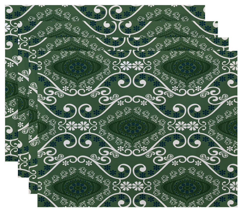 Illuminate Geometric Print Placemat, Set of 4, Green