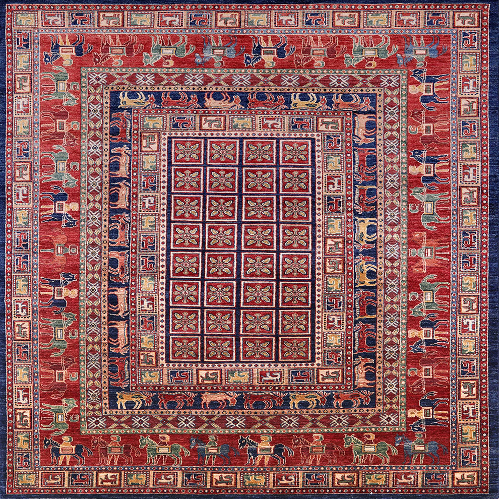 Ahgly Company Indoor Square Mid-Century Modern Area Rugs, 3' Square